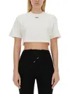 Off-white Off Stamp Rib Cropped Tee In Black