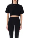 Off-white Black Cropped T-shirt With Logo In Black