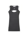 Off-white Layered Mini Dress With Cut Out Details In Gray