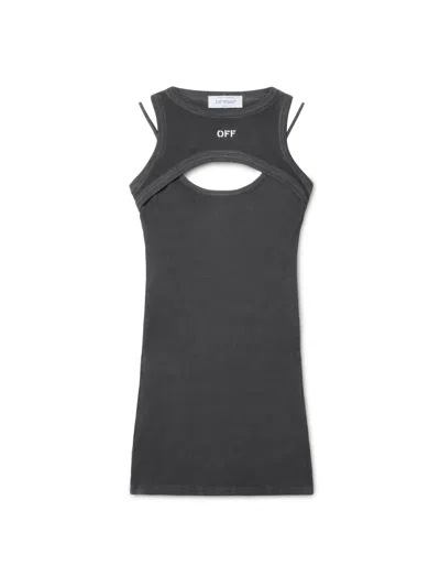 OFF-WHITE OFF STAMP RIB CUT OUT DRESS