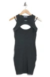 Off-white Layered Mini Dress With Cut Out Details In Gray