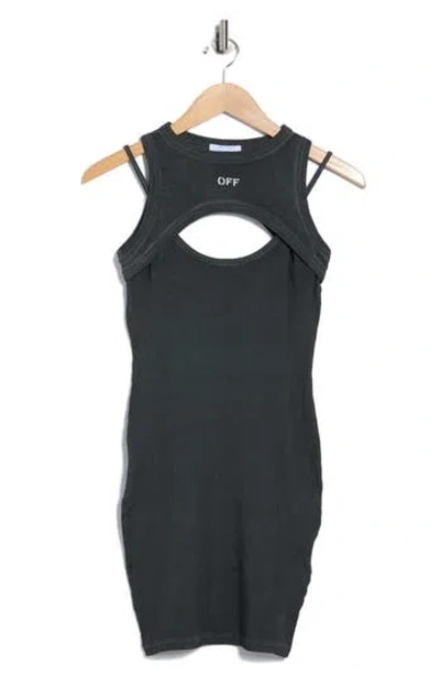 OFF-WHITE OFF-WHITE OFF STAMP RIB CUTOUT DRESS
