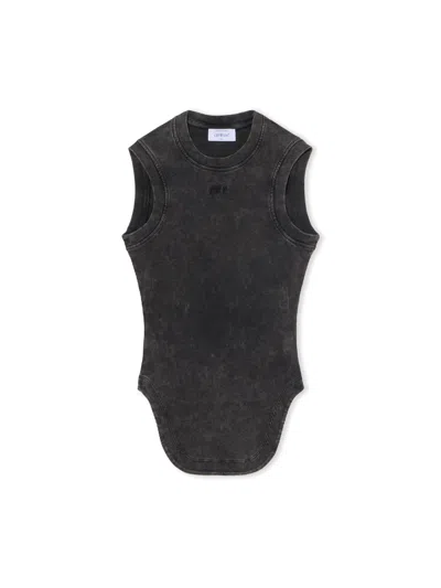Off-white Off Stamp Rib Kat Top In Gray