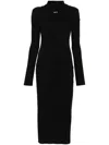 Off-white Off Stamp Rib Round Dress In Black