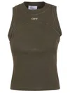 Off-white Stamped Ribbed Round Tank Top