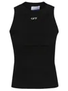 Off-white Off Stamp Rib Round Tank Top In Black