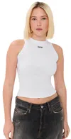 Off-white Off Stamp Rib Round Tank Top In White
