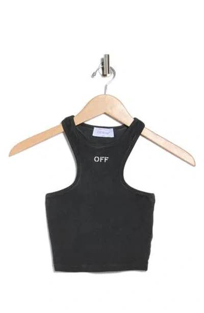 Off-white Off Stamp Rib Rowing Cutaway Tank Top In Black