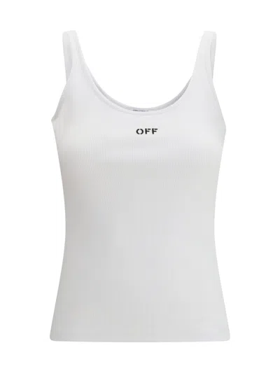 Off-white Off White Off Stamp Rib Tank Top White Black