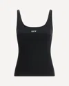 Off-white Chic Ribbed Tank Top With Unique Design And Comfortable Fit In Black