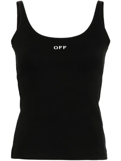 Off-white Off White Off Stamp Rib Tank Top Black White
