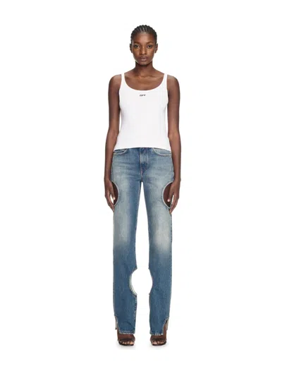 Off-white Off Stamp Rib Tank Top In White
