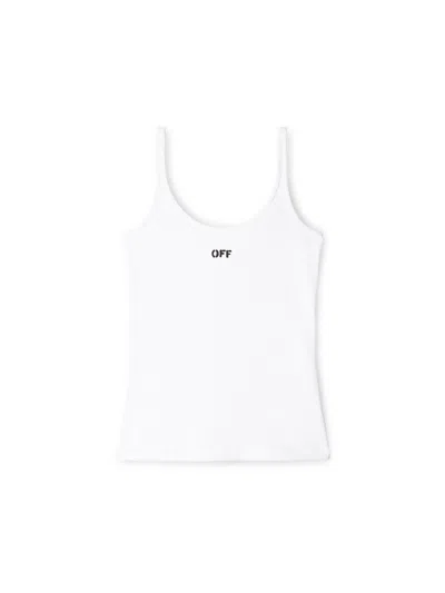 Off-white Off Stamp Rib Tank Top In White