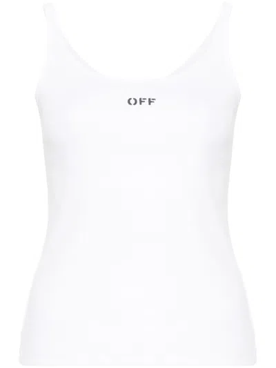 Off-white Off White Off Stamp Rib Tank Top White Black
