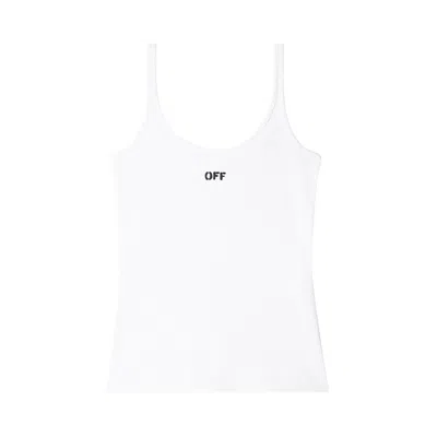 Pre-owned Off-white Off Stamp Rib Tank Top 'white/black' | Women's Size 40