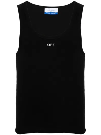 Off-white Off Stamp Rib Tanktop In Black