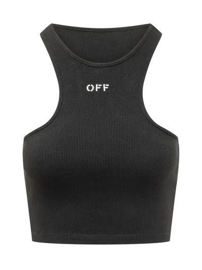 Off-white Off Stamp Rib Top In Gray