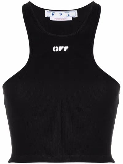 Off-white Women's Ribbed Crop Top In Black