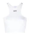 Off-white Off-stamp Ribbed Crop Top In White