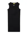 Off-white Off-stamp Ribbed Dress In Black