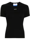 Off-white Slim Fit Black Cotton-elastane Logo T-shirt