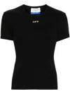 Off-white Slim Fit Black Cotton-elastane Logo T-shirt