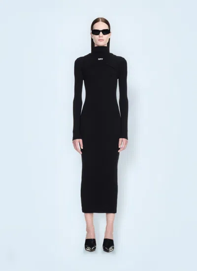 Off-white Off Stamp Ribbed Midi Dress