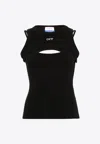 Off-white Layered Sleeveless Top With In Black