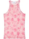 Off-white Off White Women Off Stamp Roses Mesh Tank Top In Pink