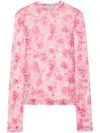 Off-white Off Stamp Roses Top In Pink