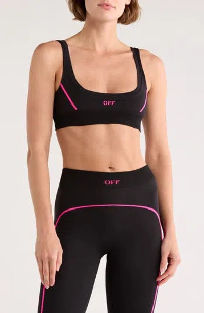 Off-white Off Stamp Seamless Bralette In Black