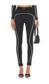 Off-white Logo-embroidered Seamless Performance Leggings In Black & White