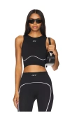 Off-white Jersey Seamless Crop Top In Black & White
