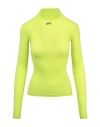 Off-white Off Stamp Sec Skin Long Sleeve Turtleneck Sweater In Green