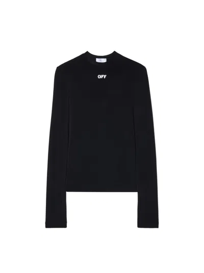 Off-white Off Stamp Sec Skin L/s Crew In Black
