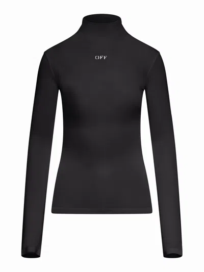 Off-white Tight-fitting Sweater In Technical Fabric In Black