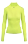 Off-white Off Stamp Sec Skin Long Sleeve Turtleneck Sweater In Green