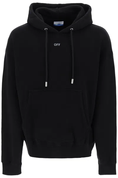 Off-white Hooded Sweatshirt With Graphic Back Design In Black