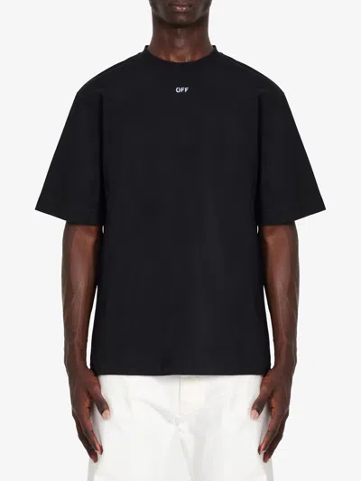 Off-white Off Stamp Skate Tshirt In Black