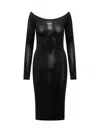 Off-white Off Stamp Slick Dress In Black