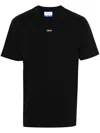 Off-white Black Cotton T-shirt With White Logo Printed On The Front In Black