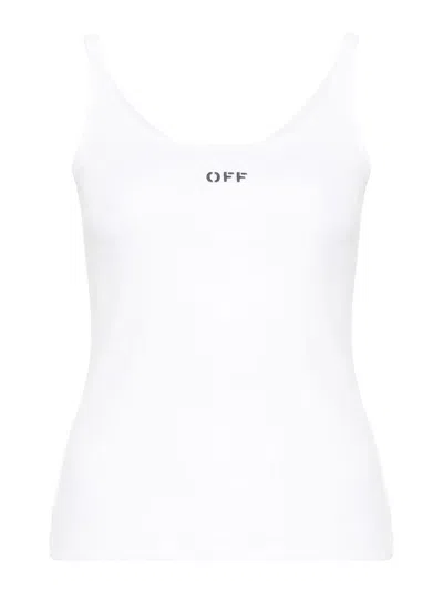 OFF-WHITE OFF STAMP STRETCH-COTTON TANK TOP