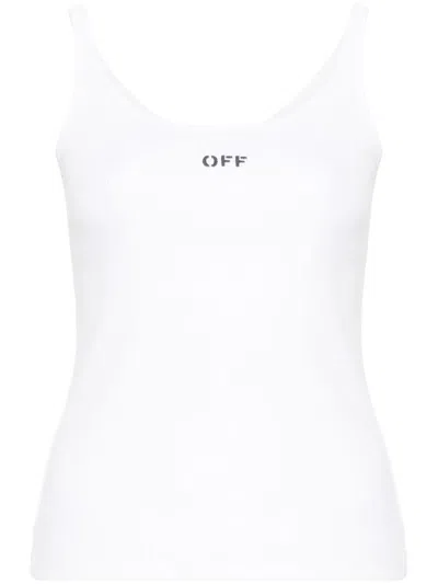 Off-white Ribbed Tank Top Off Clothing