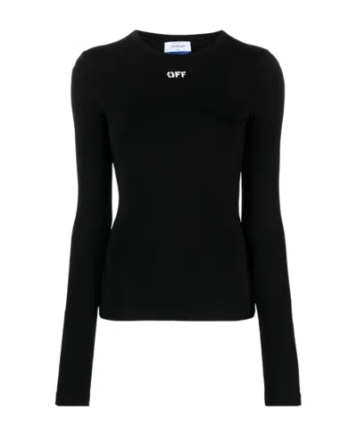 OFF-WHITE OFF-WHITE OFF-STAMP CREWNECK STRAIGHT HEM TOP
