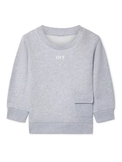 Off-white Babies' Off Stamp Sweatshirt In Grey
