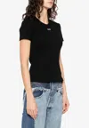 Off-white Off Stamp Rib Basic Tee Black White In Black