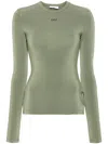Off-white Off Stamp T-shirt In Green