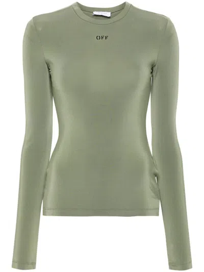Off-white Off Stamp T-shirt In Green