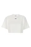 Off-white Logo Floral Cotton T-shirt In White