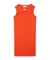 Off-white Stamp Ribbed Dress In Orange